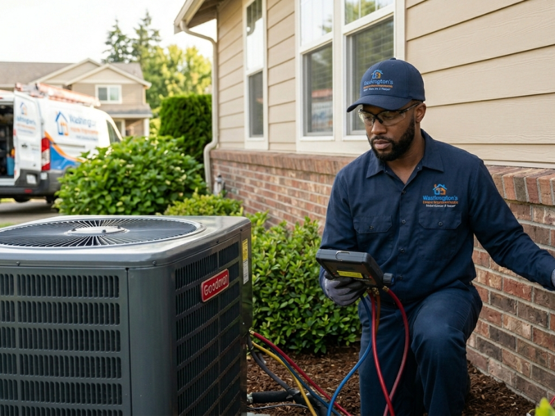 HVAC Technician Working on System